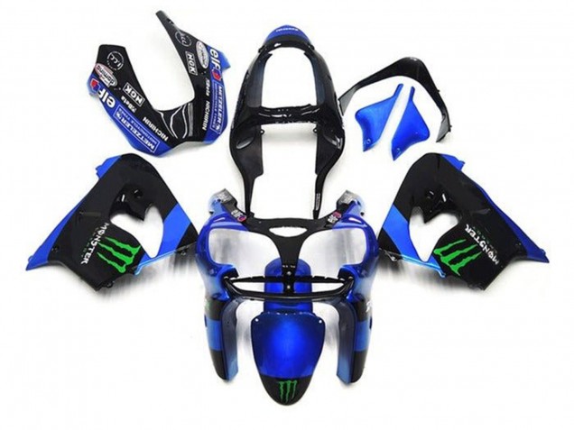 2002-2003 Kawasaki ZX9R Motorcycle Fairings - Blue Black Green Monster Canada