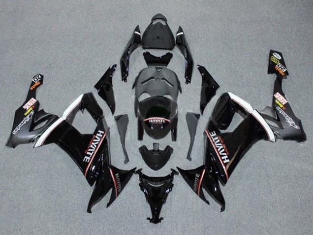 2008-2010 Kawasaki ZX10R Motorcycle Fairings - Glossy Black Red White Hayate Canada