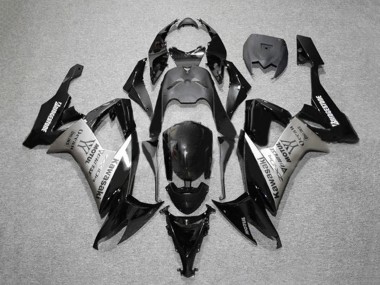 2008-2010 Kawasaki ZX10R Motorcycle Fairings - Glossy Black Grey Bridgestone Motul Canada