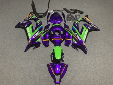 2016-2020 Kawasaki ZX10R Motorcycle Fairings - Purple Green Trick Star Kobelco Canada