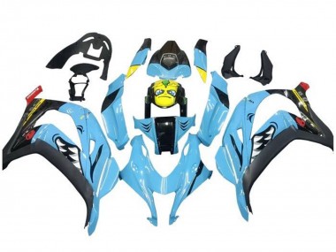 2016-2020 Kawasaki ZX10R Motorcycle Fairings - Light Blue Yellow Shark Canada