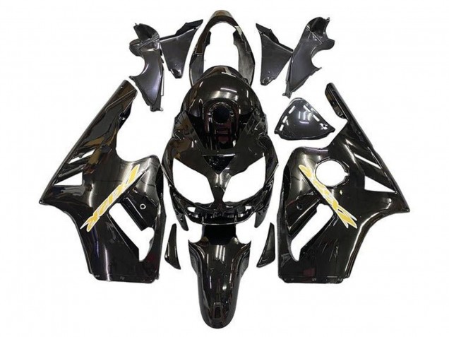 2002-2006 Kawasaki ZX12R Motorcycle Fairing - Glossy Black Gold Canada