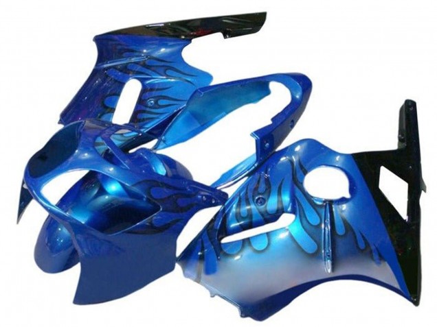 2002-2006 Kawasaki ZX12R Motorcycle Fairings - Blue Flame Black Canada