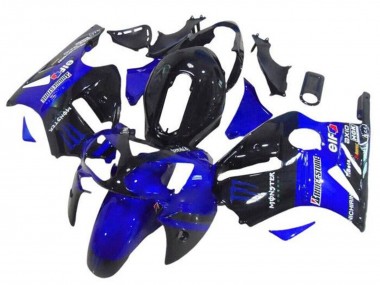 2002-2006 Kawasaki ZX12R Motorcycle Fairings - Blue Glossy Black Elf Bridgestone Monster Canada