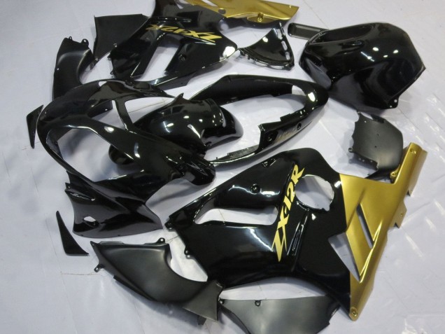 2002-2006 Kawasaki ZX12R Motorcycle Fairings - Glossy Black Gold Canada
