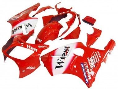 2002-2006 Kawasaki ZX12R Motorcycle Fairings - Red White West Canada