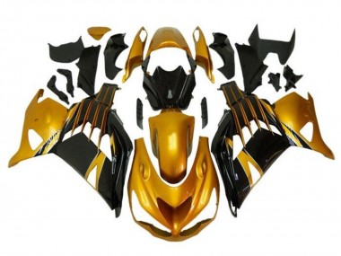 2012-2024 Kawasaki ZX14R ZZR1400 Motorcycle Fairings - Gold Glossy Black Canada