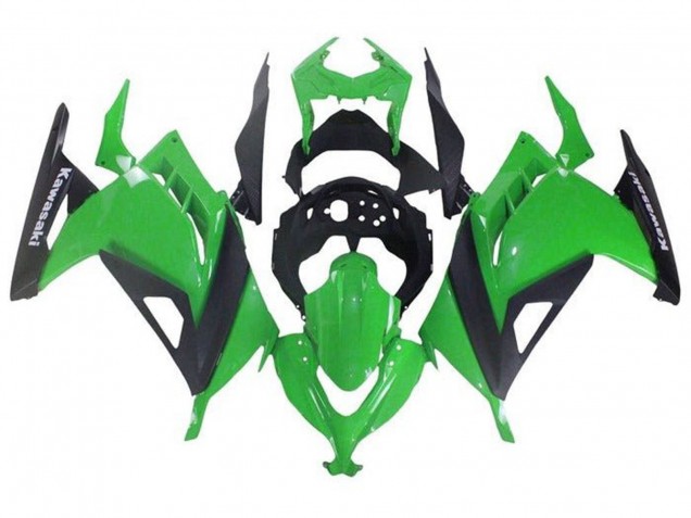 2013-2024 Kawasaki EX300 Motorcycle Fairings - Green Black Canada