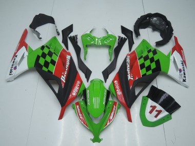2013-2024 Kawasaki EX300 Motorcycle Fairings - Green White Red Black Motocard Canada