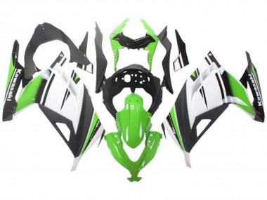 2013-2024 Kawasaki EX300 Motorcycle Fairings - Green White Black Matte Black Canada