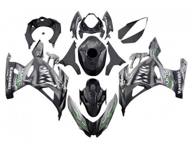 2018-2024 Kawasaki Ninja 400 Motorcycle Fairings - Nardo Grey Black Shark Canada