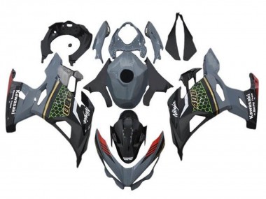 2018-2024 Kawasaki Ninja 400 Motorcycle Fairings - Grey Black Red Honeycomb Canada