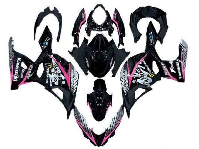 2018-2024 Kawasaki Ninja 400 Motorcycle Fairings - Glossy Black Pink White Canada