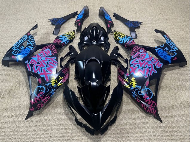 2018-2024 Kawasaki Ninja 400 Motorcycle Fairings - Black Blue Jinx Canada