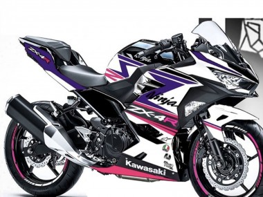 2018-2024 Kawasaki Ninja 400 Motorcycle Fairings - White Purple Pink Canada
