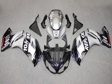 2012-2016 Kawasaki Ninja 650 EX650 Motorcycle Fairings - Silver Black Repsol Canada