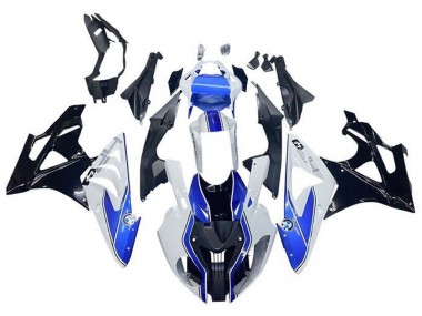 2009-2014 BMW S1000RR Motorcycle Fairings - White Blue Glossy Black HP Canada