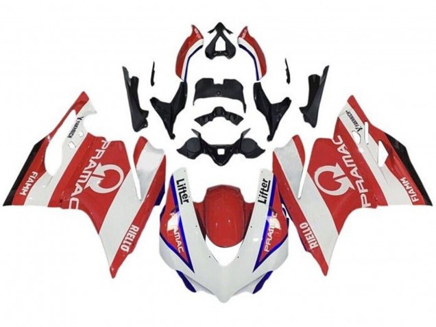 2015-2020 Ducati 959/1299 Motorcycle Fairings - White Red Blue Pramac Canada