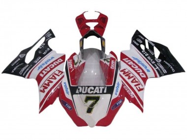 2011-2014 Ducati Panigale 1199 Motorcycle Fairings - White Red Glossy Black Fiamm Tim 7 Canada