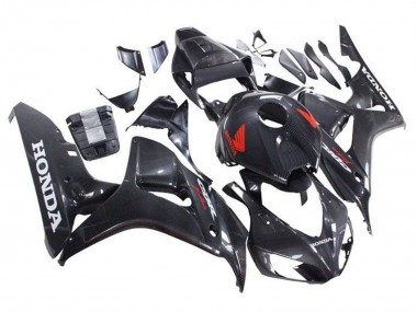 2006-2007 Honda CBR1000RR Motorcycle Fairings - Faux Carbon Fiber Red White Canada