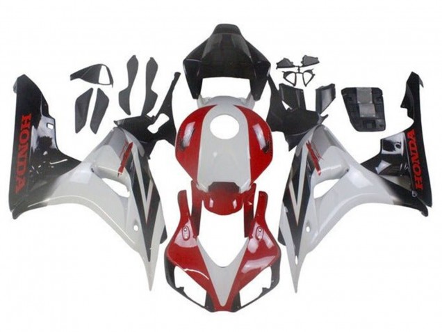2006-2007 Honda CBR1000RR Motorcycle Fairings - White Red Glossy Black Fade Canada
