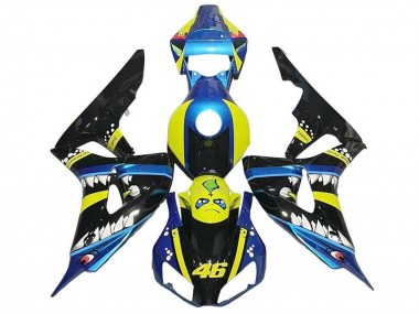 2006-2007 Honda CBR1000RR Motorcycle Fairings - Blue Yellow Glossy Black Shark 46 Canada