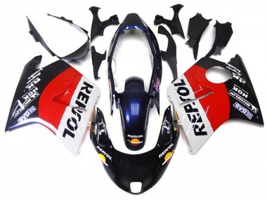 1996-2007 Honda CBR1100XX Blackbird Motorcycle Fairings - Red White Blue Glossy Black Repsol Canada