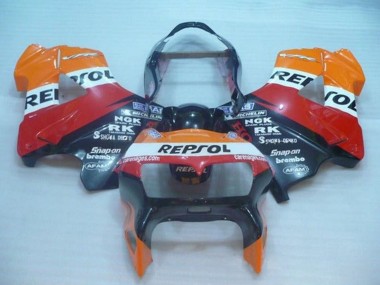 1998-2001 Honda VFR 800 Motorcycle Fairings - Orange White Red Black Repsol Canada