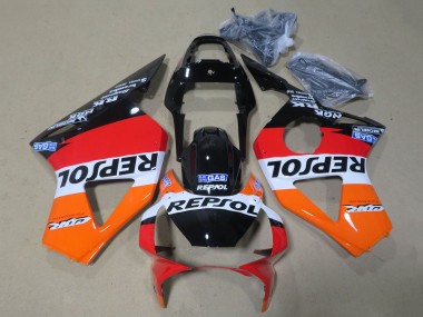 2002-2003 Honda CBR900RR 954 Motorcycle Fairing - Orange White Red Glossy Black Repsol Canada