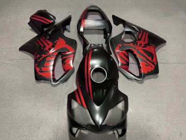 2001-2003 Honda CBR600 F4i Motorcycle Fairings - Red Matte Black Skull Canada