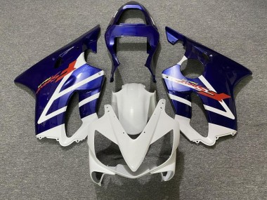 2001-2003 Honda CBR600 F4i Motorcycle Fairings - White Blue Stripe Canada