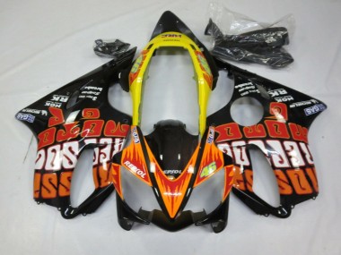 2004-2007 Honda CBR600 F4i Motorcycle Fairings - Yellow Orange Glossy Black Rossi Canada