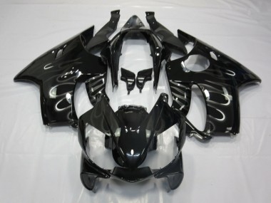 2004-2007 Honda CBR600 F4i Motorcycle Fairings - Glossy Black White Flame Canada