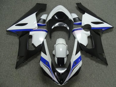 2005-2006 Kawasaki ZX6R Motorcycle Fairings - White Black Blue Canada