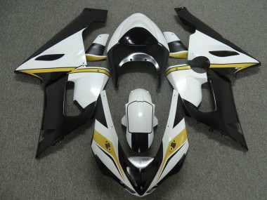 2005-2006 Kawasaki ZX6R Motorcycle Fairings - White Black Yellow Canada