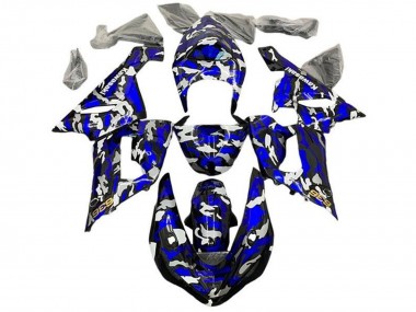 2005-2006 Kawasaki ZX6R Motorcycle Fairings - Blue Camouflage Canada