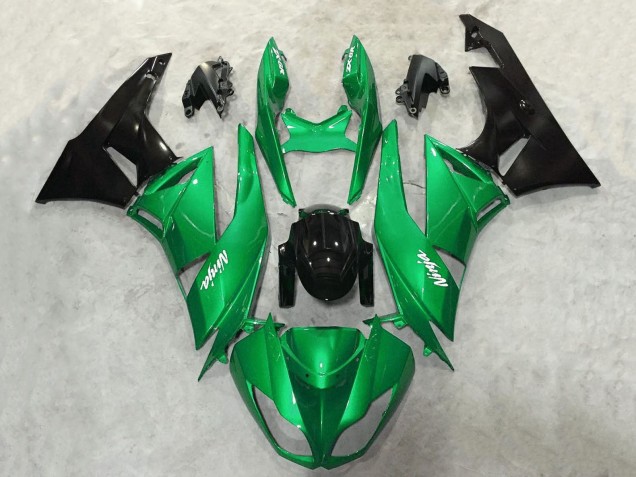 2009-2012 Kawasaki ZX6R Motorcycle Fairings - Green Glossy Black White Ninja Canada