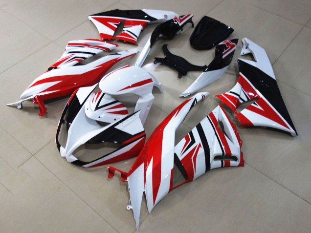 2009-2012 Kawasaki ZX6R Motorcycle Fairings - White Red Black Canada