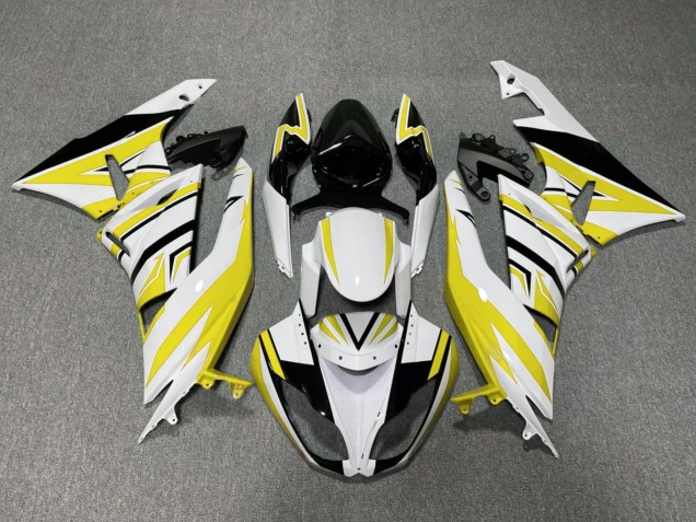 2009-2012 Kawasaki ZX6R Motorcycle Fairings - White Yellow Black Canada