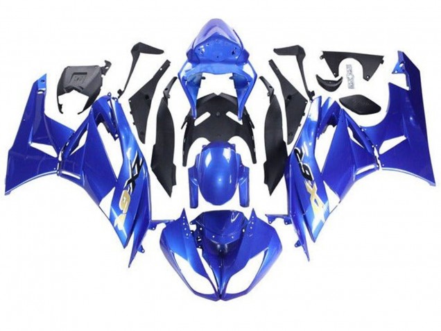 2009-2012 Kawasaki ZX6R Motorcycle Fairings - Blue Black Gold Canada