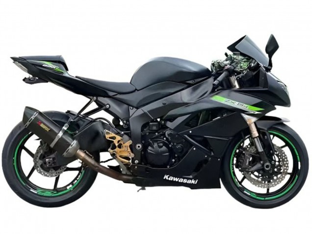 2009-2012 Kawasaki ZX6R Motorcycle Fairings - Matte Black Green Canada
