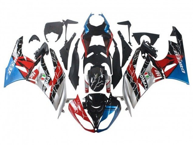 2009-2012 Kawasaki ZX6R Motorcycle Fairings - Blue Red Glossy Black Silver Canada