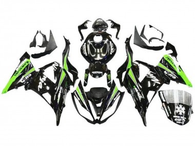 2013-2018 Kawasaki ZX6R Motorcycle Fairings - Glossy Black Green White Monster Snow Canada