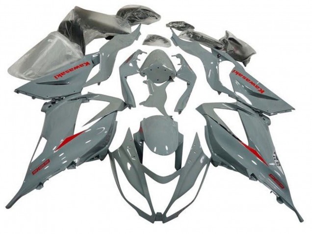 2013-2018 Kawasaki ZX6R Motorcycle Fairing - Nardo Grey Red Canada