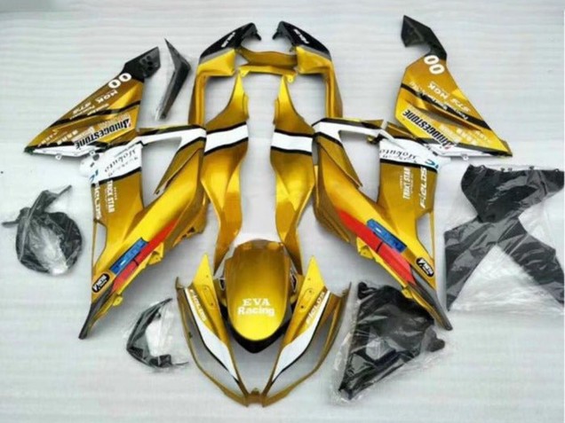 2013-2018 Kawasaki ZX6R Motorcycle Fairings - Gold White Black Canada