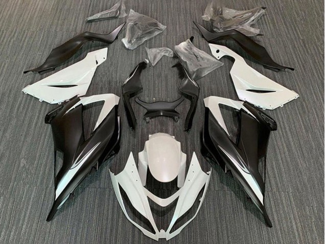 2013-2018 Kawasaki ZX6R Motorcycle Fairing Kits - White Matte Black Canada