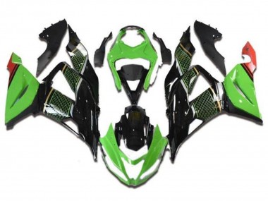 2013-2018 Kawasaki ZX6R Motorcycle Fairings - Green Black Red Honeycomb Canada
