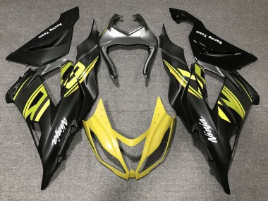 2013-2018 Kawasaki ZX6R Motorcycle Fairings - Matte Black Yellow Canada