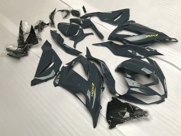 2013-2018 Kawasaki ZX6R Motorcycle Fairings - Dark Grey Yellow Canada