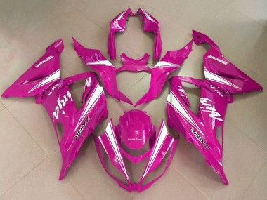 2013-2018 Kawasaki ZX6R Motorcycle Fairings - Pink White Canada